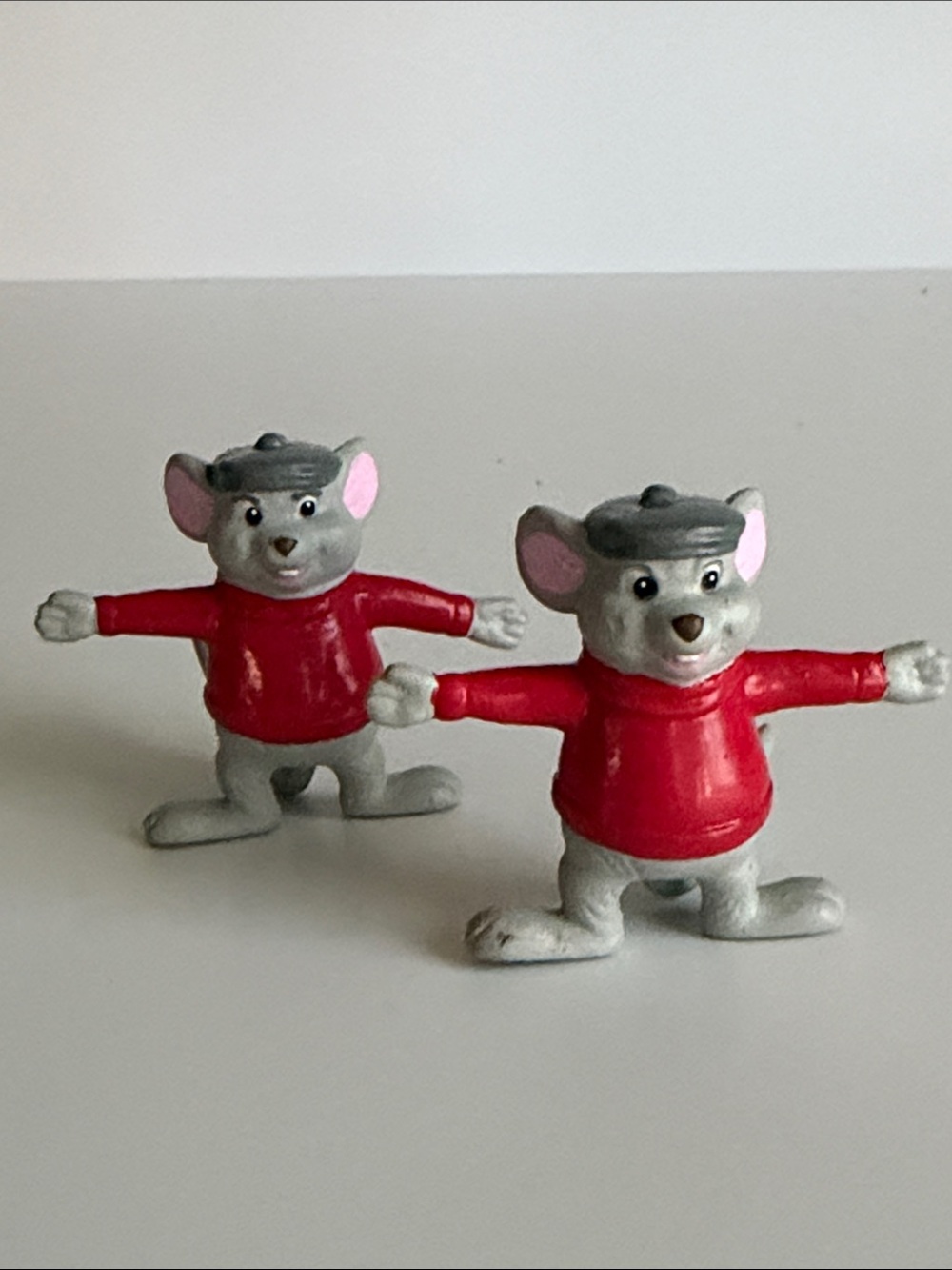Gray Mouse Toy Figures with Red Sweaters - 2-Pack